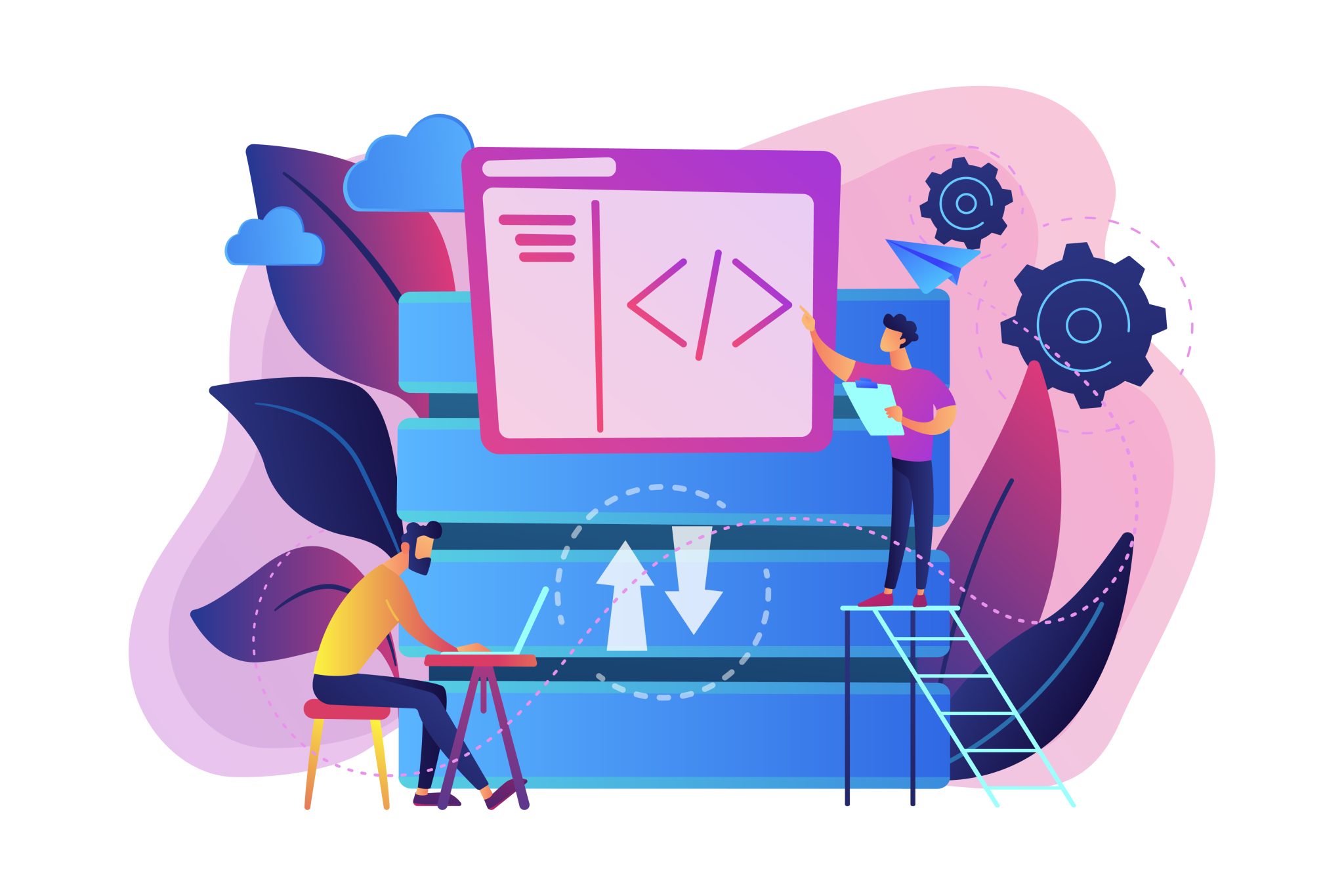 Big data developer concept vector illustration.